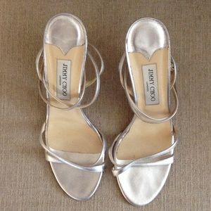 Authentic Jimmy Choo Silver Strappy Heels