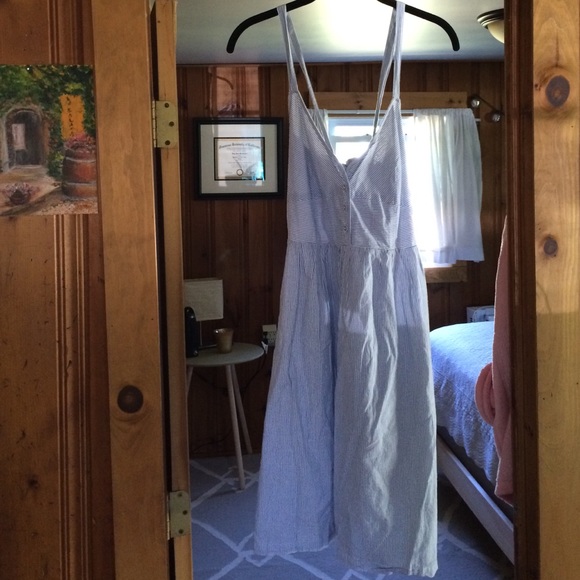 Blue and white stipe dress