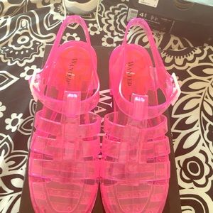 Pink high heal sandals/jellys