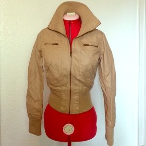 S Ambience Apparel tan faux leather jacket