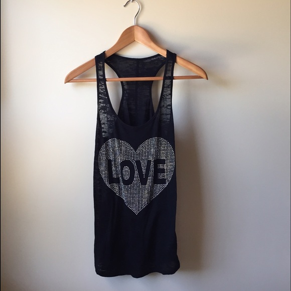 ❌SOLD❌Black "LOVE" Racerback Tank