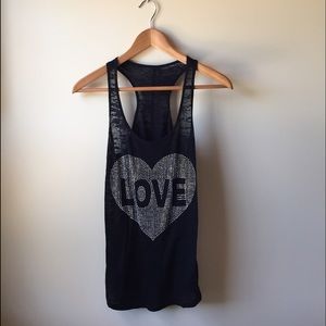 ❌SOLD❌Black "LOVE" Racerback Tank