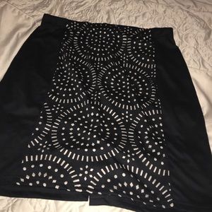 Black pencil skirt with cutout detail