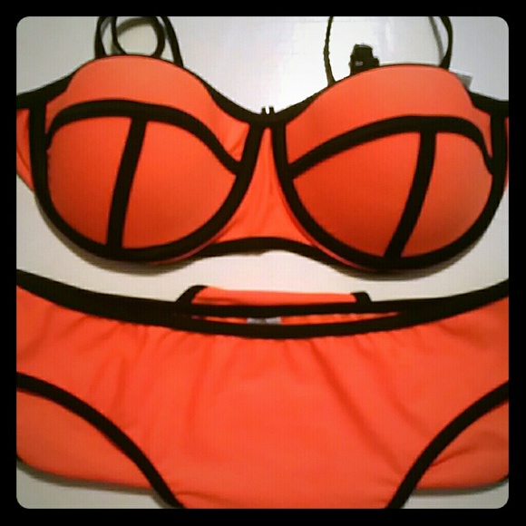 Neon orange bikini