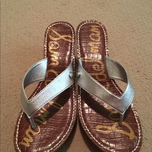 Sam Edelman Wedge Leather Thong Sandals 8.5M