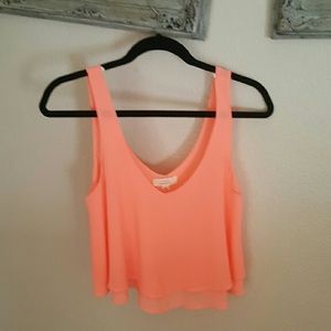 Pink crop tank top