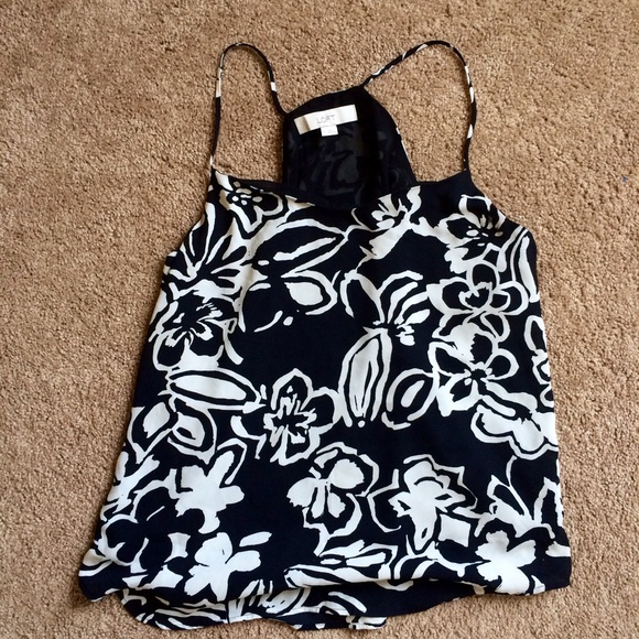 Loft black floral tee