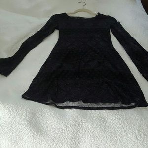 Black and purple pattenered skater dress