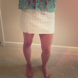 White crochet Hollister skirt