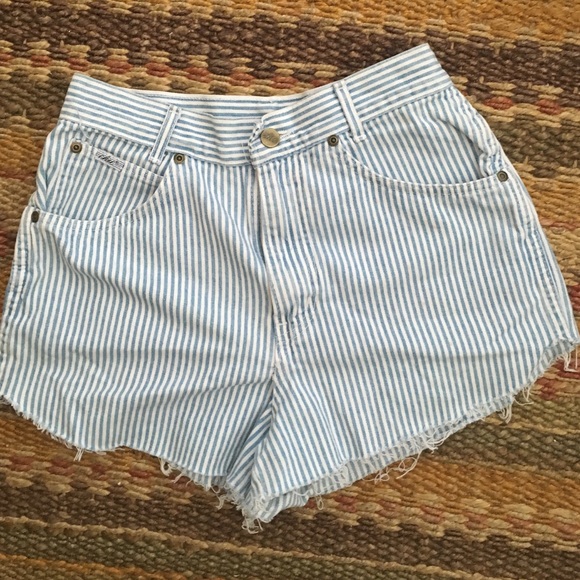 stripped high waisted shorts