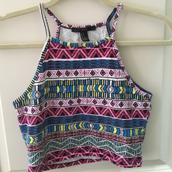 Aztec patterned small crop top