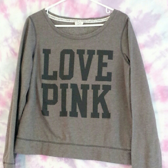 VS Pink grey crew