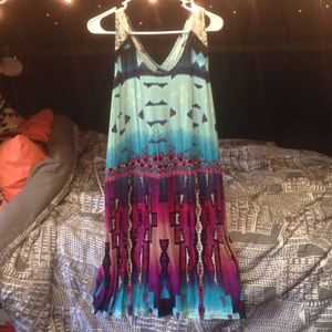 Tribal Sundress with Floral Detail