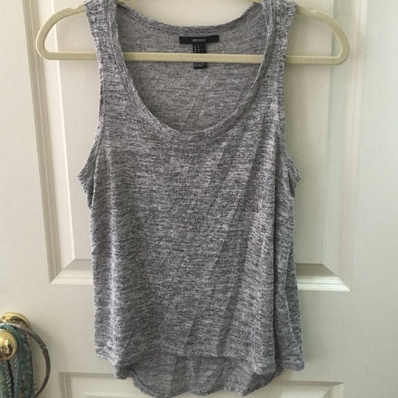 grey semi highlow forever 21 tank