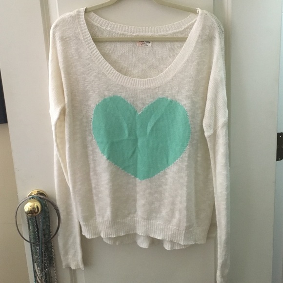 cream heart sweater