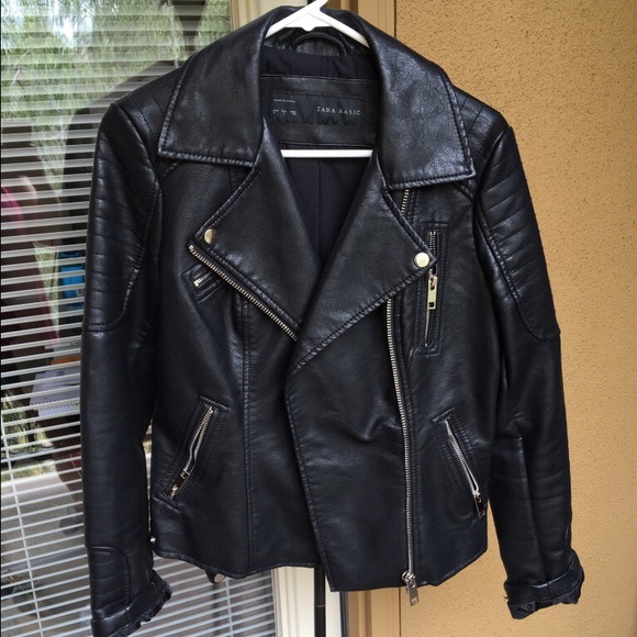 Zara faux leather motorcycle jacket