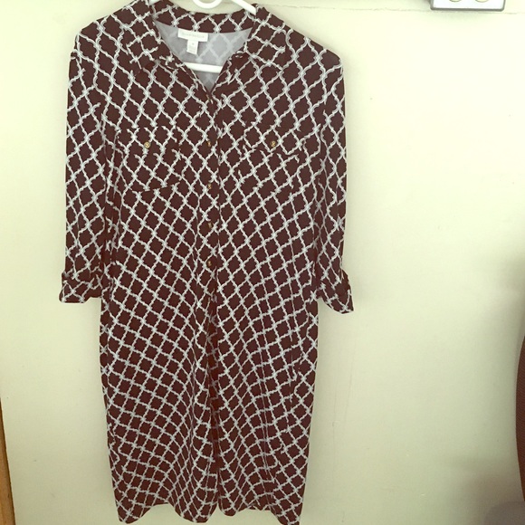 Ladies button down shirt dress