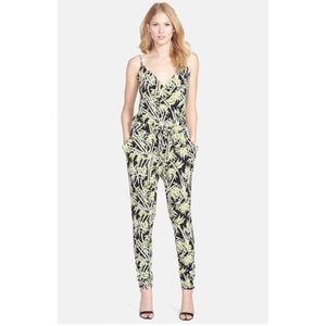 Michael Kors Green & Black Bamboo Jumpsuit SIze XL