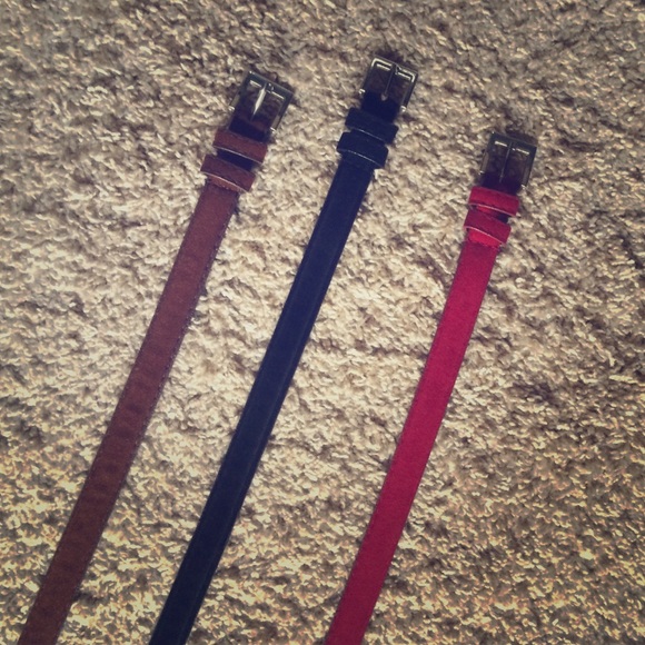 Set of 3 skinny belts