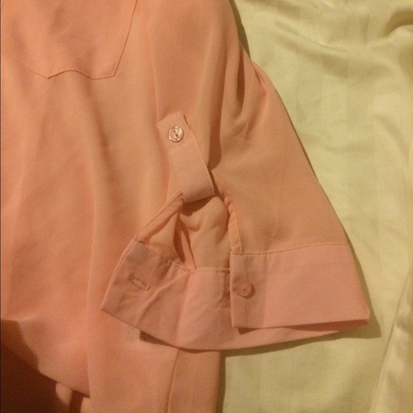Light pink half button up top blouse - Picture 2 of 3