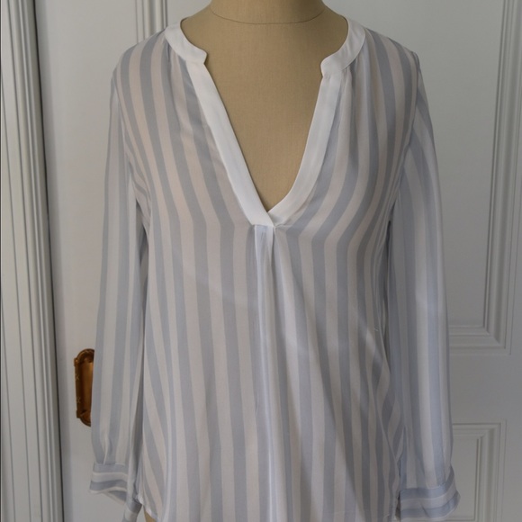 Joie Blue and White Striped Blouse