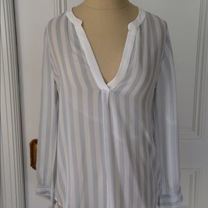 Joie Blue and White Striped Blouse