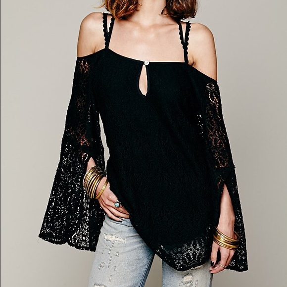 JENS PIRATE BOOTY STRAPPY BACKLESS BELL SLEEVE TOP - Picture 2 of 2