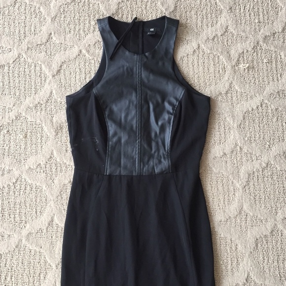 Faux Leather Racerback Dress