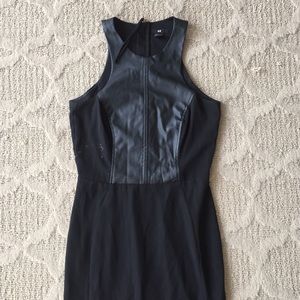 Faux Leather Racerback Dress