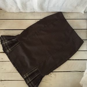 Vintage BeBe Brown Plaid and Stripes Skirt