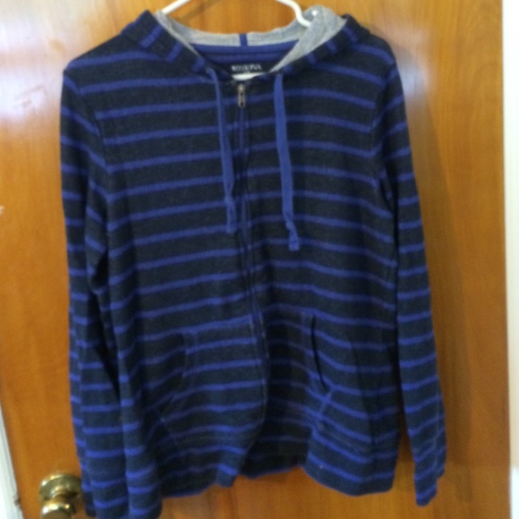 Zip up striped hoodie