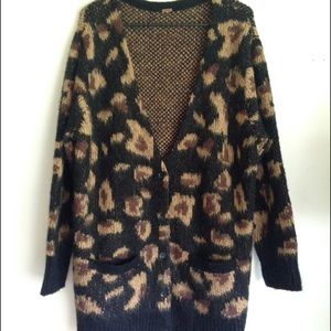 Free People WILDCAT leopard print cardigan