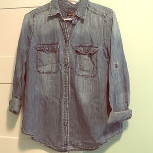 Express faded chambray button down