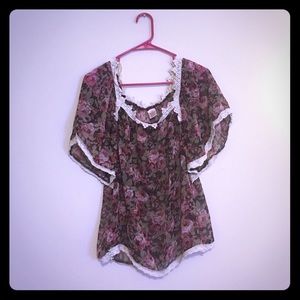 Floral sheer top
