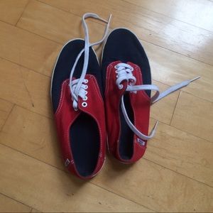 Vans red and navy shoes, like new