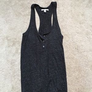 Soft gray tank top with buttons