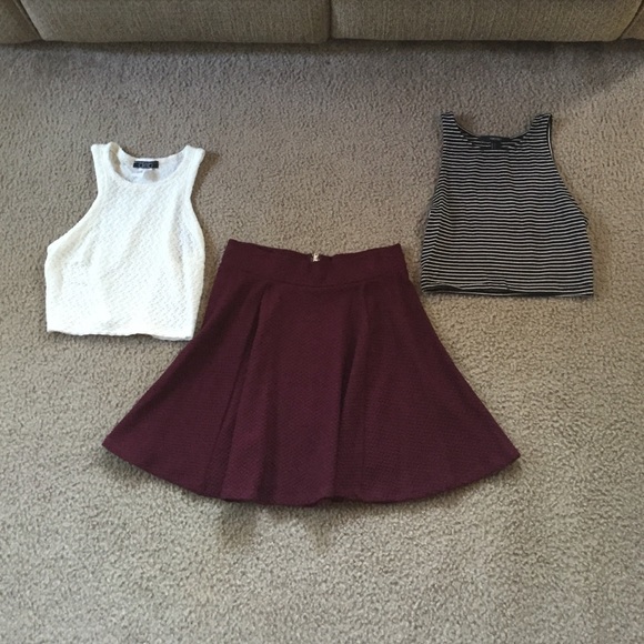 Crop tops and skirt
