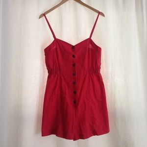 Urban Outfitters Sweetheart Red Romper