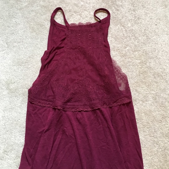 Maroon lace tank top