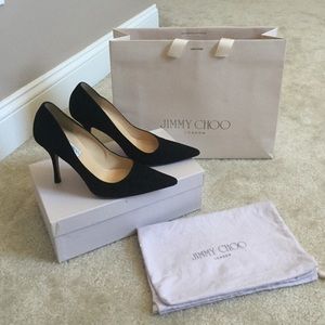 Jimmy Choo black Suede stiletto shoes