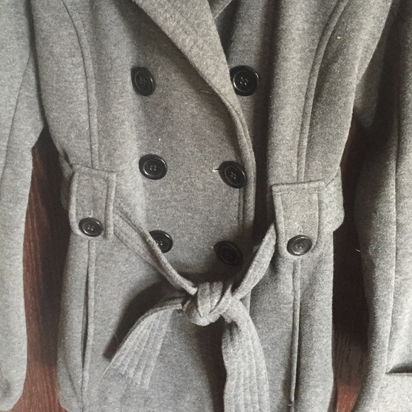 Grey Mid-Length Peacoat - Picture 2 of 4
