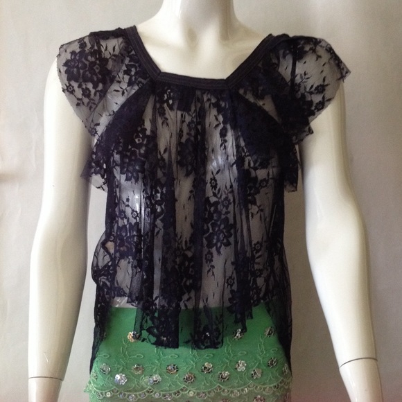 Free People See-thru Lace Top. XS - Picture 1 of 4