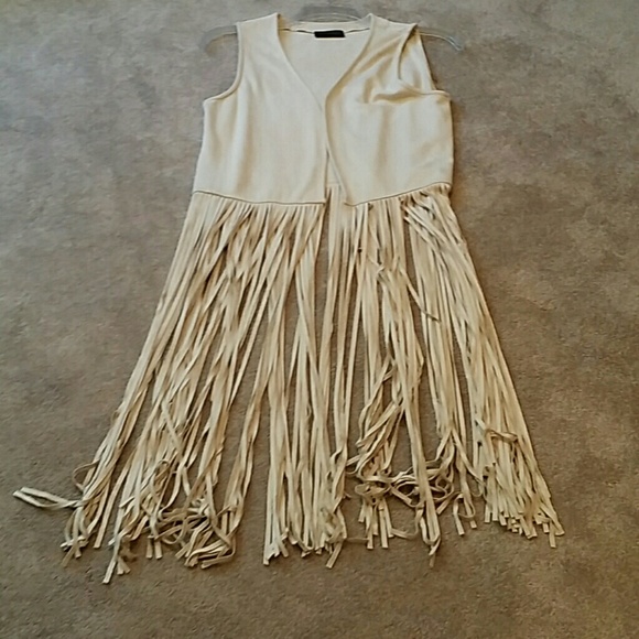 Designer fringe vest