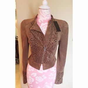 BCBG MaxAzria Leather Suede Jacket NWT