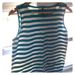 Blue and white striped tank top