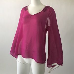 Sheer long sleeve top