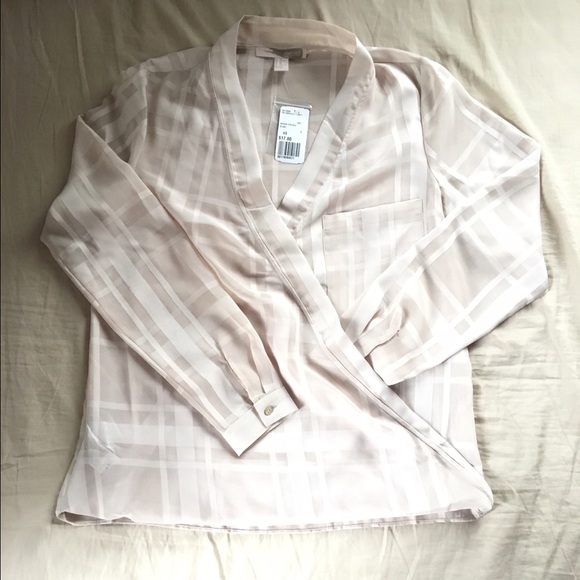 Deep V-Neck Checkered Blouse - Picture 2 of 3