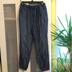Loose denim joggers