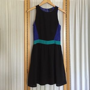 Blue, Black, and Turquoise Dress