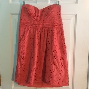 Strapless pink sundress